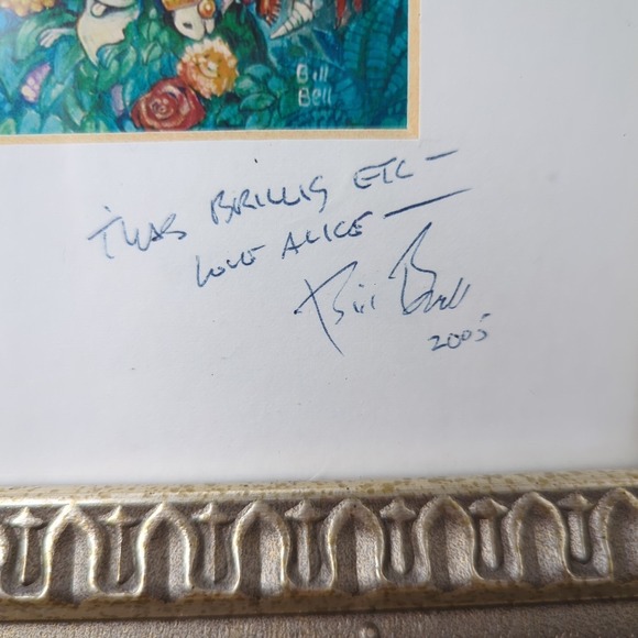 Bill Bell Double Signed & Matted Tea Party 2 Alice In Wonderland‎ Art Print - Picture 5 of 14